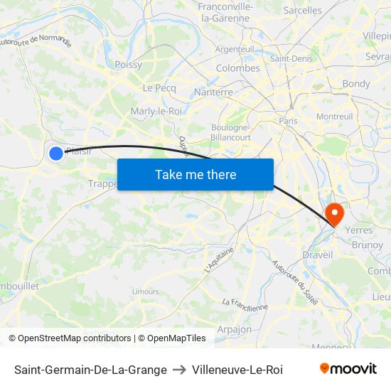 Saint-Germain-De-La-Grange to Villeneuve-Le-Roi map