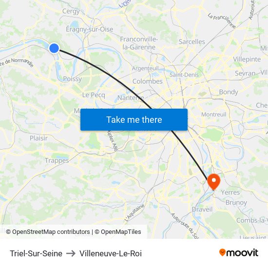 Triel-Sur-Seine to Villeneuve-Le-Roi map