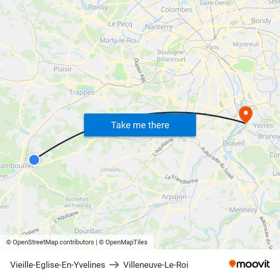 Vieille-Eglise-En-Yvelines to Villeneuve-Le-Roi map