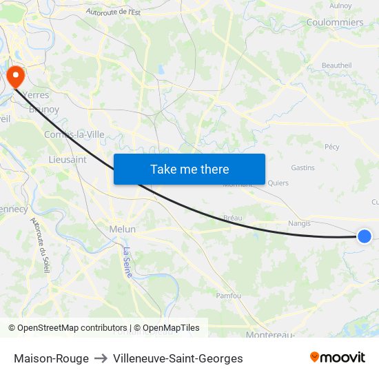 Maison-Rouge to Villeneuve-Saint-Georges map