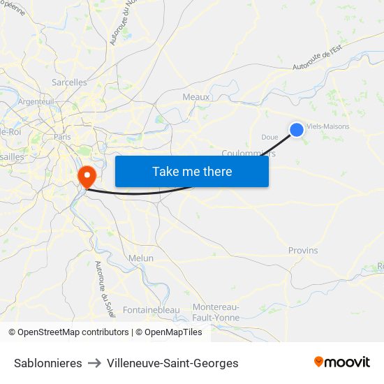 Sablonnieres to Villeneuve-Saint-Georges map
