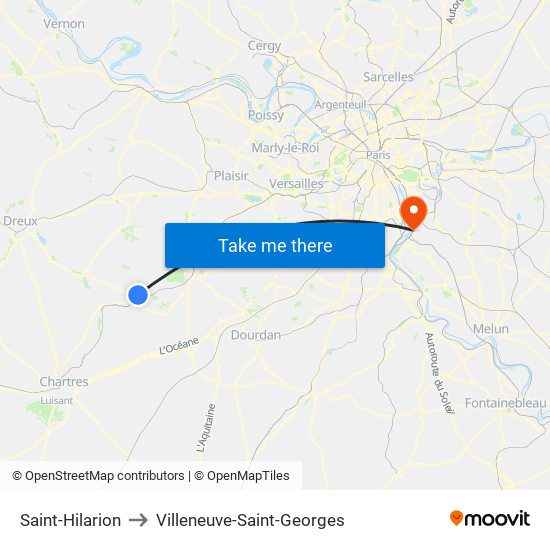 Saint-Hilarion to Villeneuve-Saint-Georges map