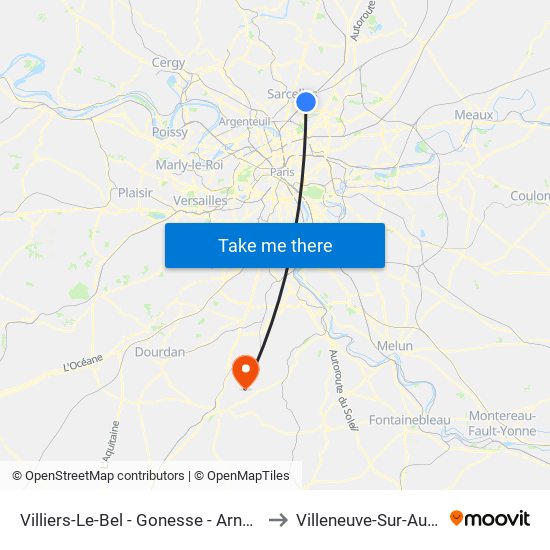 Villiers-Le-Bel - Gonesse - Arnouville to Villeneuve-Sur-Auvers map
