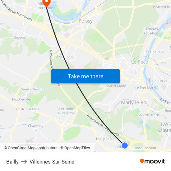 Bailly to Villennes-Sur-Seine map