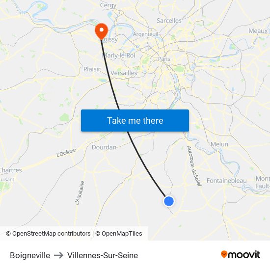 Boigneville to Villennes-Sur-Seine map