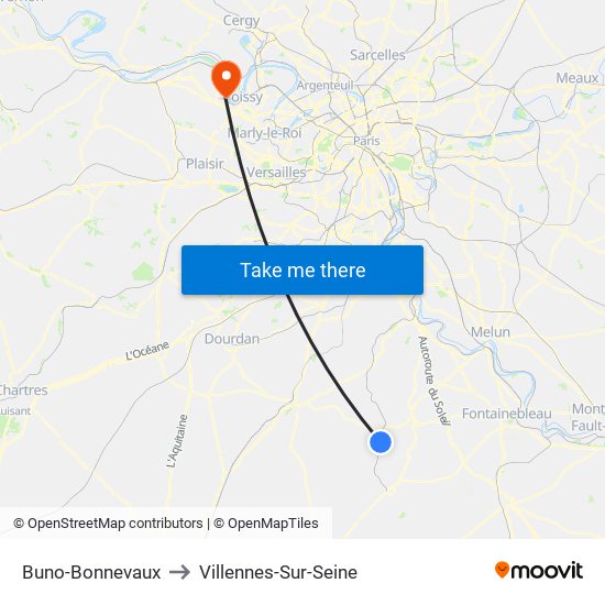Buno-Bonnevaux to Villennes-Sur-Seine map