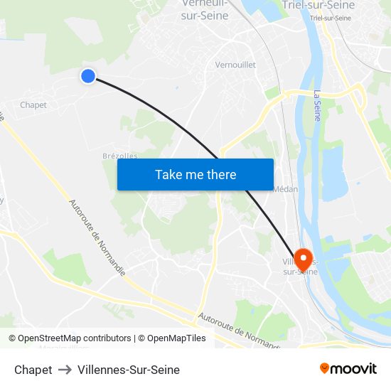 Chapet to Villennes-Sur-Seine map