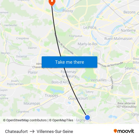 Chateaufort to Villennes-Sur-Seine map