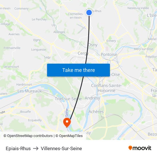Epiais-Rhus to Villennes-Sur-Seine map