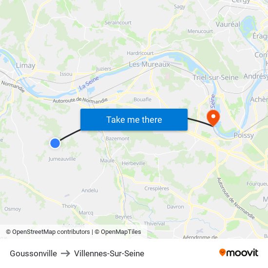 Goussonville to Villennes-Sur-Seine map
