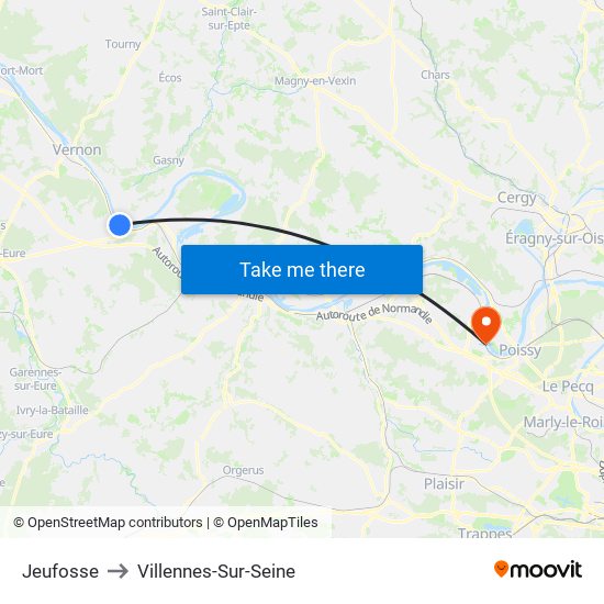 Jeufosse to Villennes-Sur-Seine map