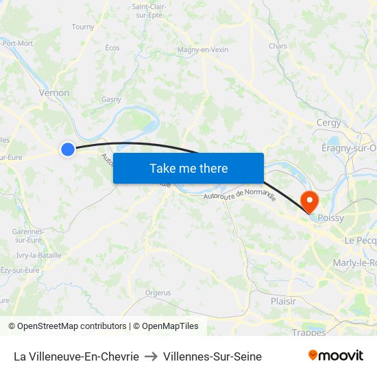 La Villeneuve-En-Chevrie to Villennes-Sur-Seine map