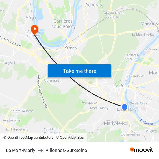 Le Port-Marly to Villennes-Sur-Seine map