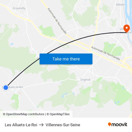 Les Alluets-Le-Roi to Villennes-Sur-Seine map