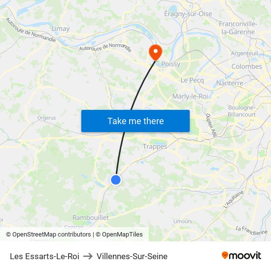 Les Essarts-Le-Roi to Villennes-Sur-Seine map