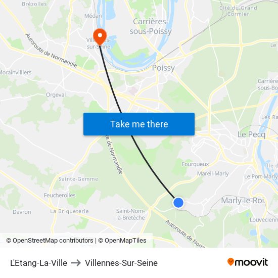 L'Etang-La-Ville to Villennes-Sur-Seine map