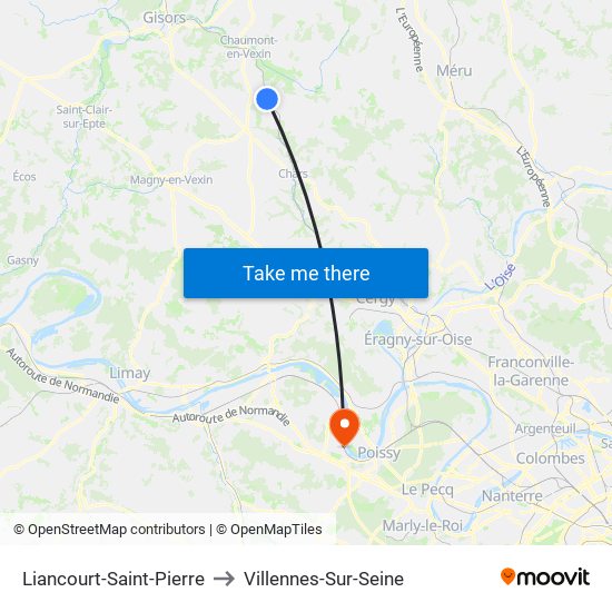 Liancourt-Saint-Pierre to Villennes-Sur-Seine map