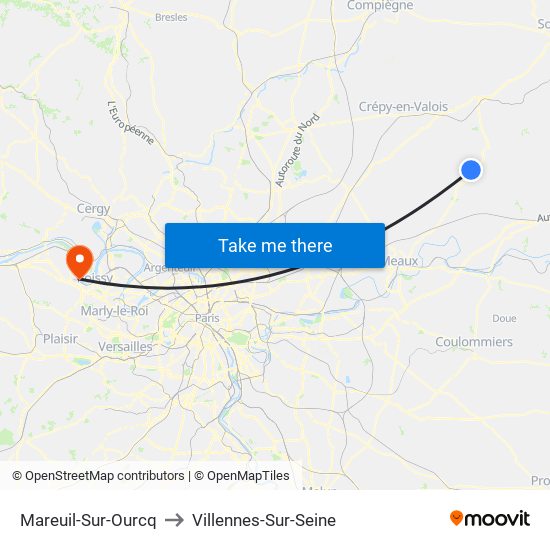 Mareuil-Sur-Ourcq to Villennes-Sur-Seine map