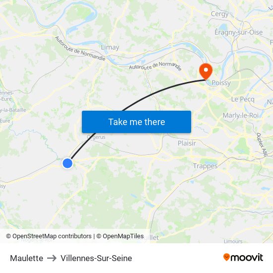 Maulette to Villennes-Sur-Seine map