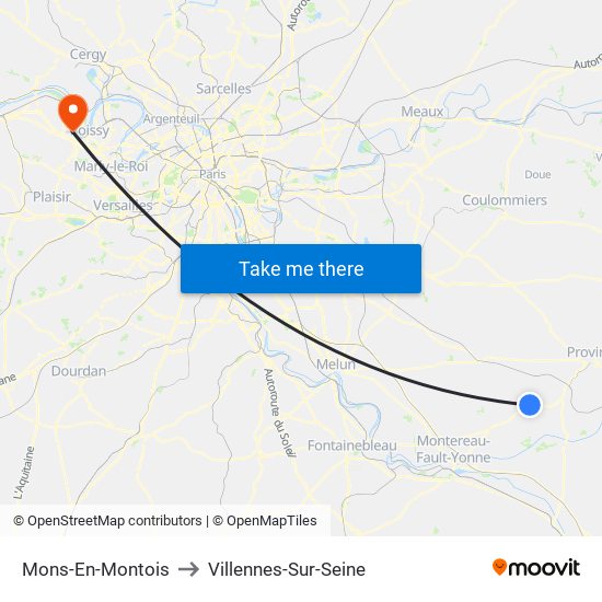Mons-En-Montois to Villennes-Sur-Seine map
