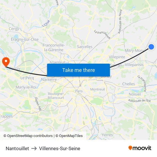 Nantouillet to Villennes-Sur-Seine map