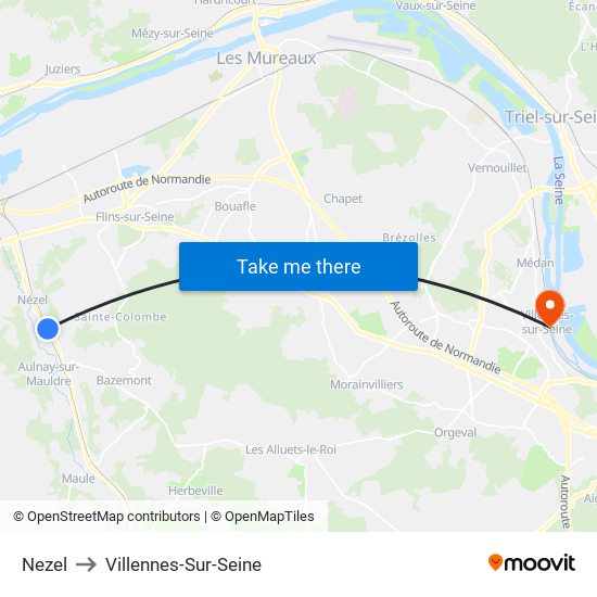 Nezel to Villennes-Sur-Seine map