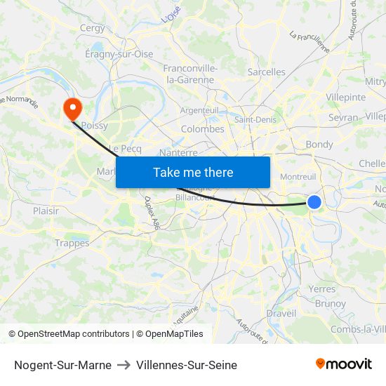 Nogent-Sur-Marne to Villennes-Sur-Seine map