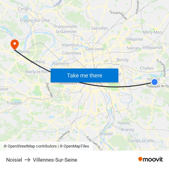 Noisiel to Villennes-Sur-Seine map