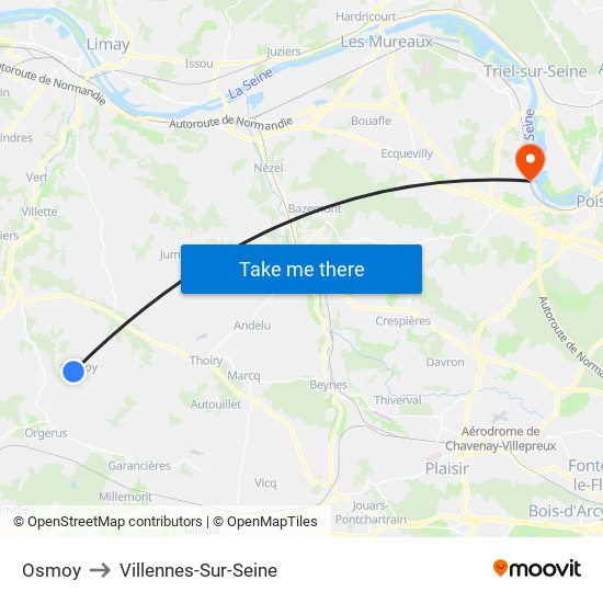 Osmoy to Villennes-Sur-Seine map