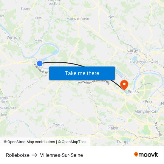 Rolleboise to Villennes-Sur-Seine map