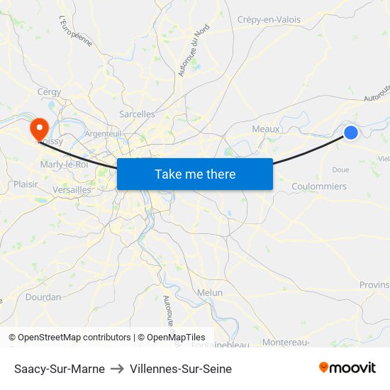 Saacy-Sur-Marne to Villennes-Sur-Seine map