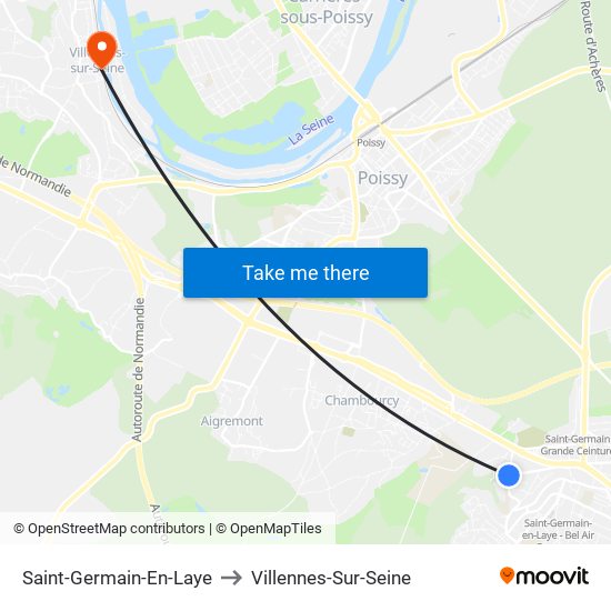 Saint-Germain-En-Laye to Villennes-Sur-Seine map