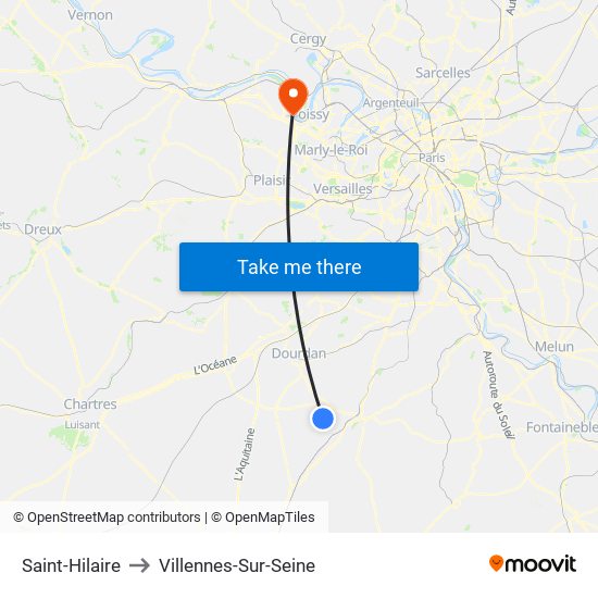 Saint-Hilaire to Villennes-Sur-Seine map