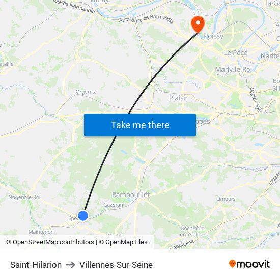 Saint-Hilarion to Villennes-Sur-Seine map