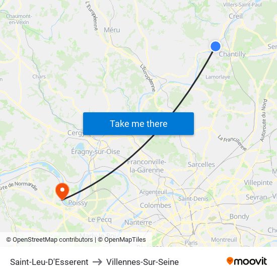 Saint-Leu-D'Esserent to Villennes-Sur-Seine map