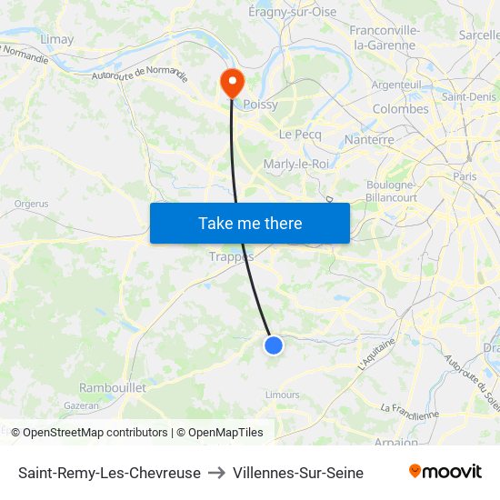 Saint-Remy-Les-Chevreuse to Villennes-Sur-Seine map