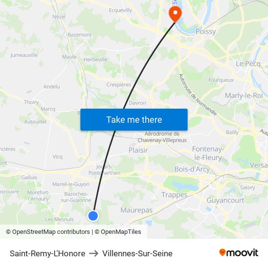 Saint-Remy-L'Honore to Villennes-Sur-Seine map