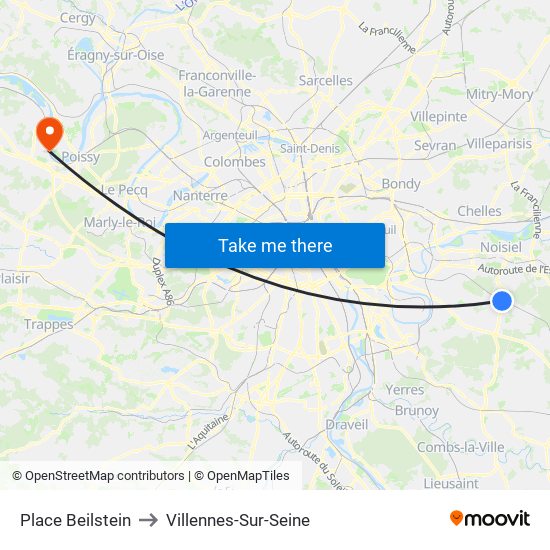 Place Beilstein to Villennes-Sur-Seine map