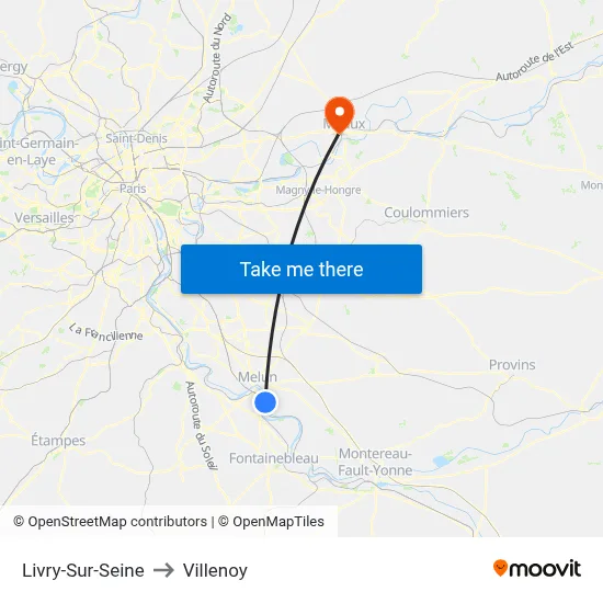 Livry-Sur-Seine to Villenoy map