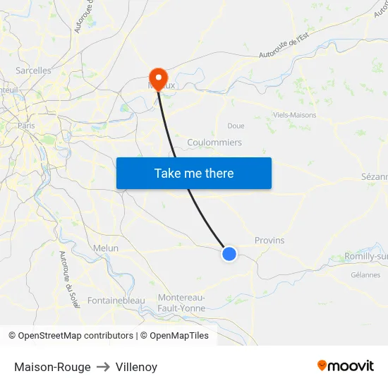 Maison-Rouge to Villenoy map