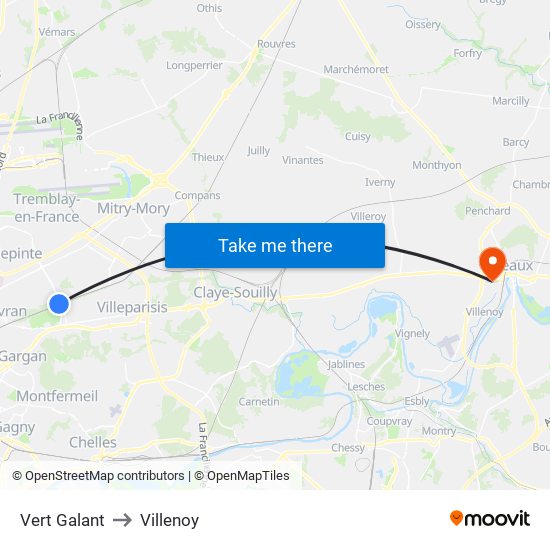 Vert Galant to Villenoy map