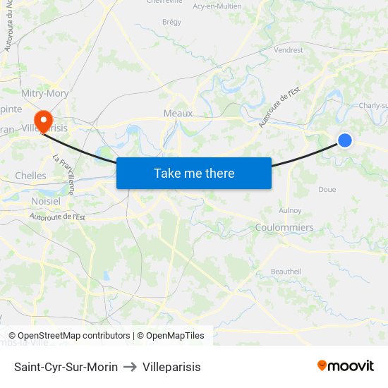 Saint-Cyr-Sur-Morin to Villeparisis map