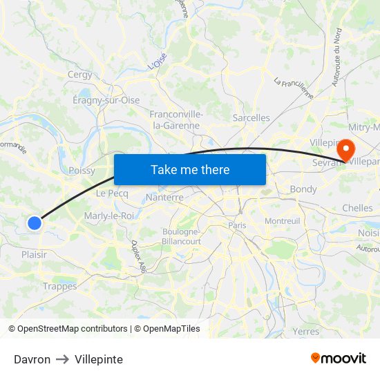 Davron to Villepinte map