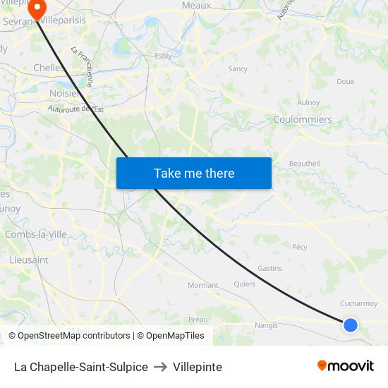 La Chapelle-Saint-Sulpice to Villepinte map