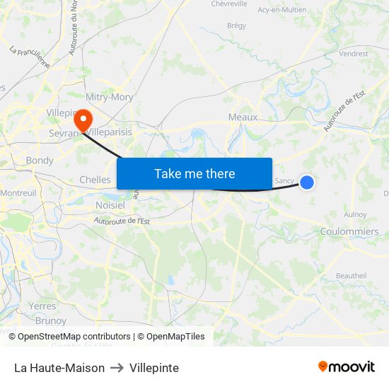 La Haute-Maison to Villepinte map