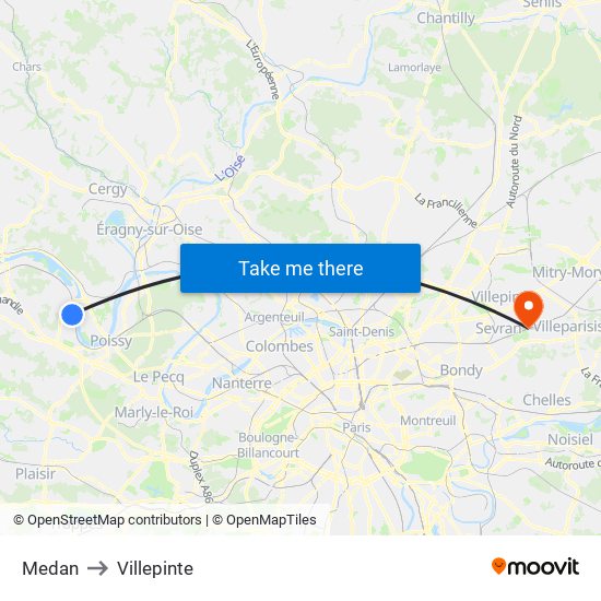 Medan to Villepinte map