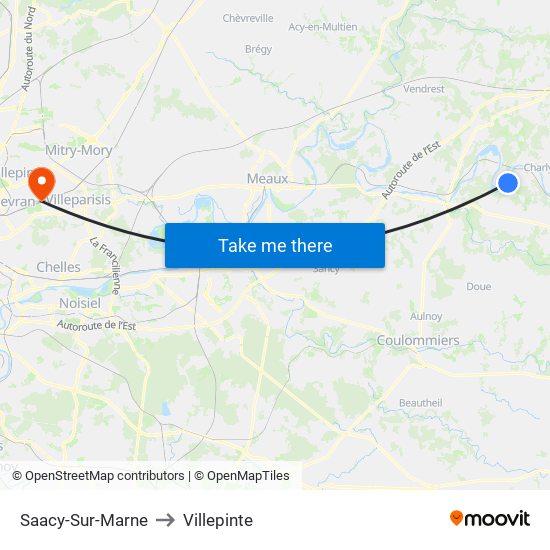 Saacy-Sur-Marne to Villepinte map