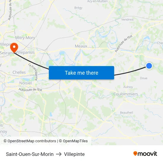 Saint-Ouen-Sur-Morin to Villepinte map