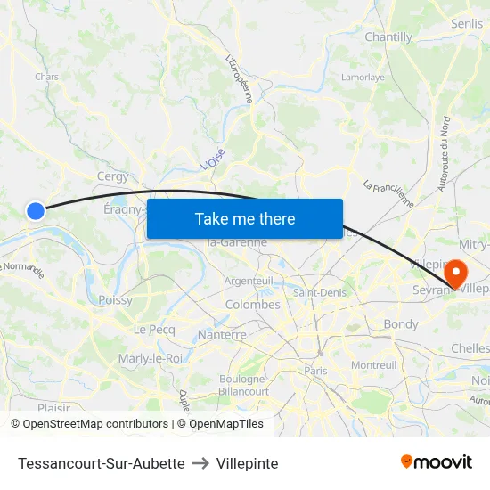Tessancourt-Sur-Aubette to Villepinte map