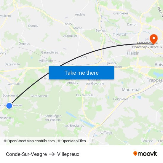 Conde-Sur-Vesgre to Villepreux map